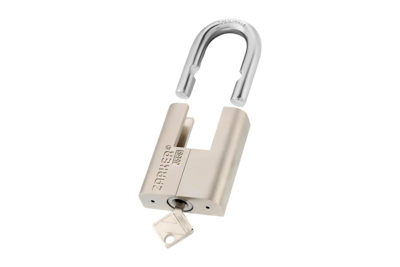 Zarker J55S keyed Padlock, Heavy Duty Stainless Steel Shackle Lock, Waterproof and Rustproof Storage, Warehouses, Garage, Outdoors, 1-Pack - Image 2